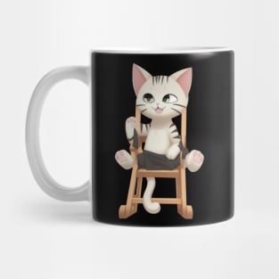 Funny Cat on a Folding Chair Mug